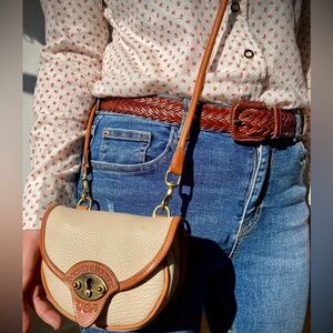 Dooney & Bourke Cream and Tan Crossbody Bag